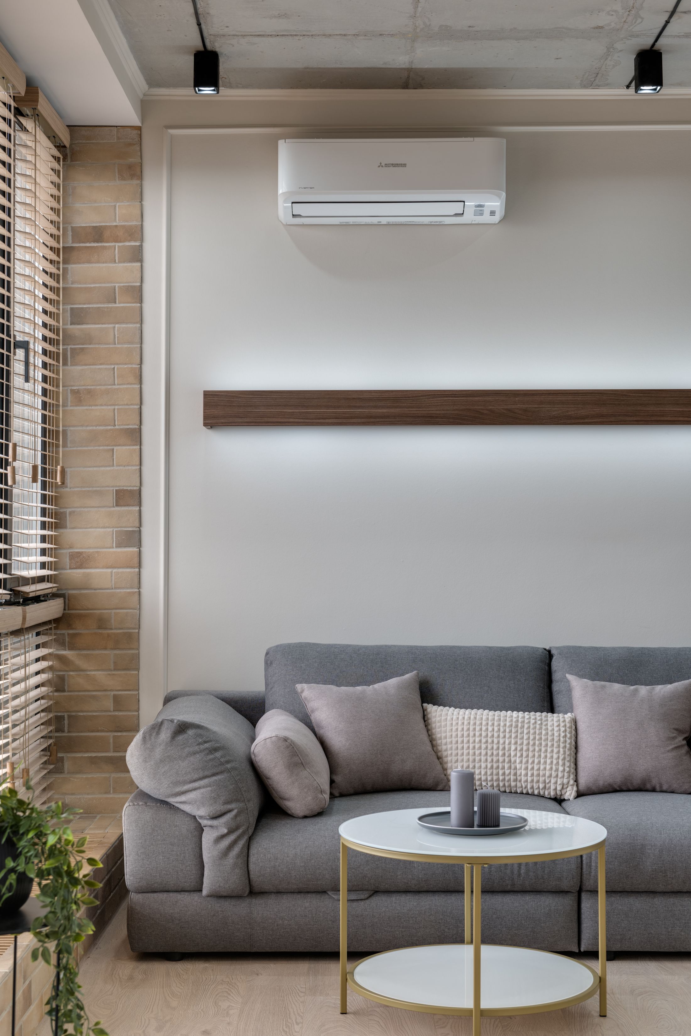 Modern sofa room with fitted air conditioning